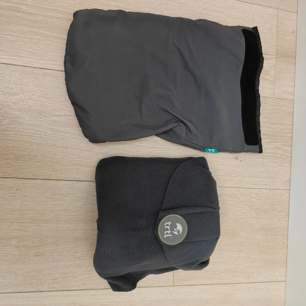 Trtl Unisex Travel Pillow With Case Gray Fleece Neck Support Portable Travel